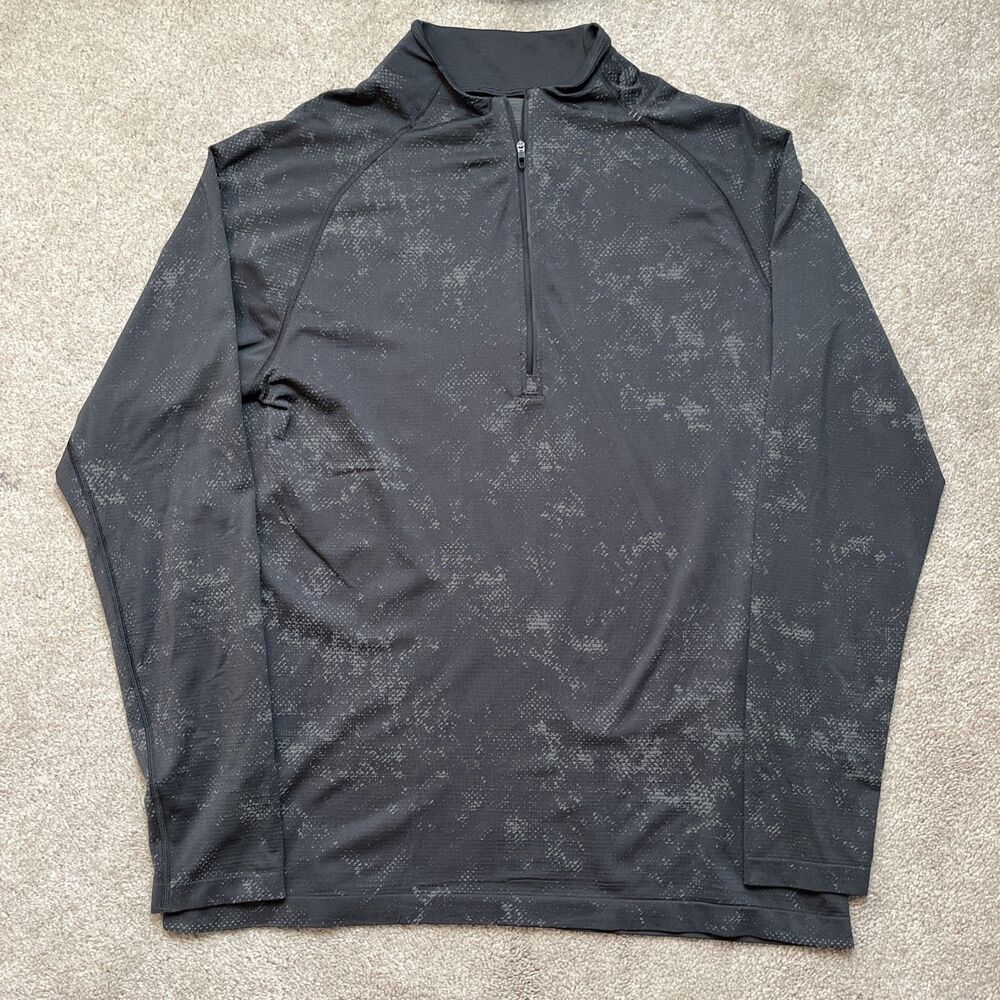 Lululemon Metal Vent Tech Pullover Men XL Olive Camo 1/2 Zip Performance Running